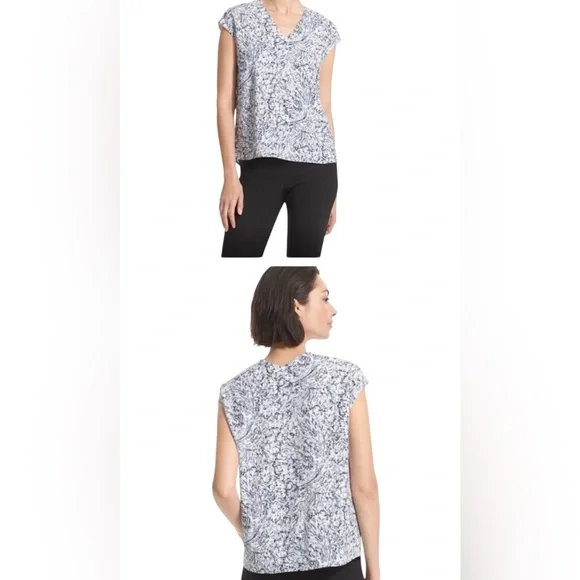 NWT MM LAFLEUR Townsend Top in Indigo Marble. Women’s Size L - Picture 4 of 8